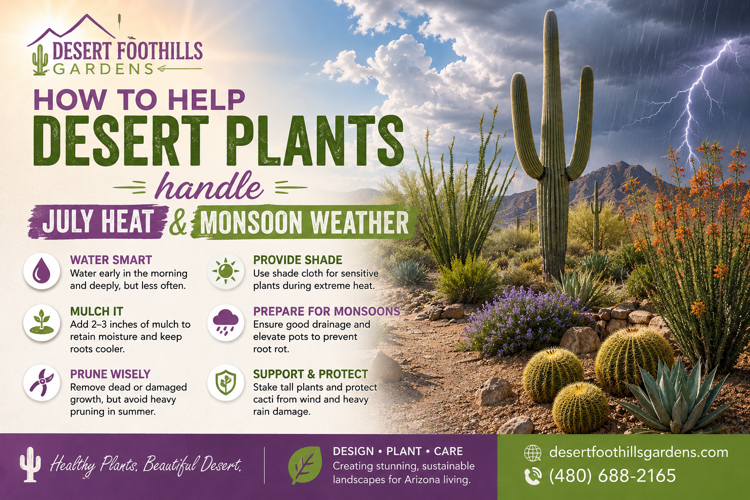 How To Help Desert Plants Handle July Heat And Monsoon Weather
